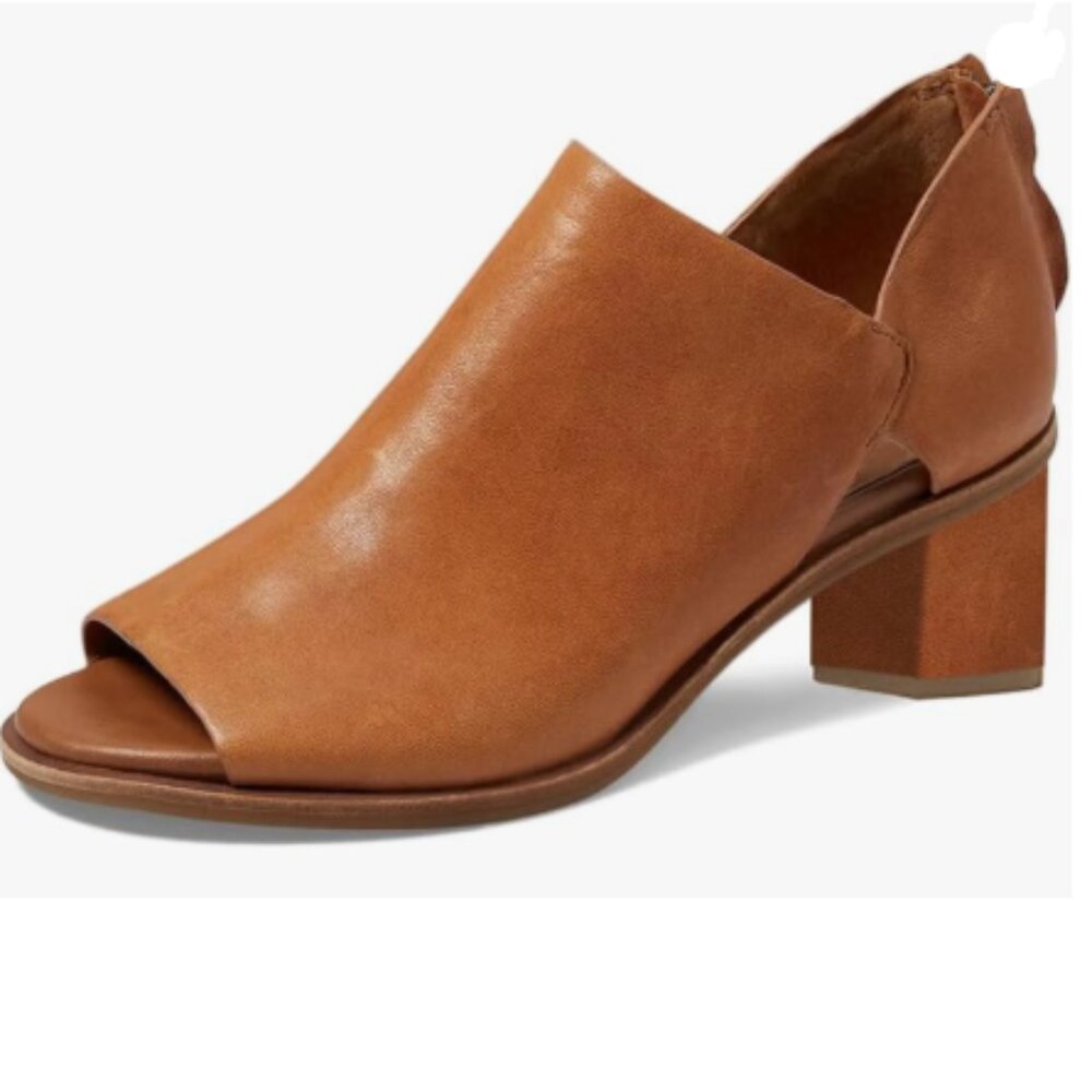 YDN Chocolate Peep Toe Low Block Heels Back Zipper Sandal Ankle Boots Comfy Shoe